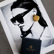 Load image into Gallery viewer, Teuila Fatupaito Mirror Luxe Studs in 18k gold plated stainless steel, close-up detail of reflective surface