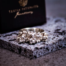 Load image into Gallery viewer, Teuila Fatupaito Plerogyra Ring Series - Triangle shape in 925 sterling silver with coral-inspired texture, side angle view