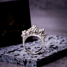 Load image into Gallery viewer, Teuila Fatupaito Plerogyra Ring Series - Triangle shape in 925 sterling silver with coral-inspired texture, front view