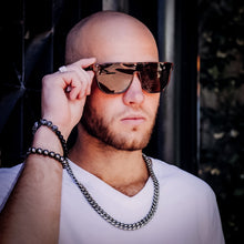 Load image into Gallery viewer, Teuila Fatupaito, Sunglasses, CREAM, menswear UV400 tort on model