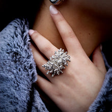 Load image into Gallery viewer, &#39;Teuila Fatupaito&#39; Molten Lustre Silver Ring model
