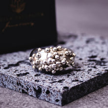 Load image into Gallery viewer, Teuila Fatupaito Plerogyra Ring Series - Round shape in 925 sterling silver, close-up of textured surface detail.
