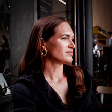 Load image into Gallery viewer, Model wearing Irregular Hoop studs by Teuila Fatupaito Jewellery 
