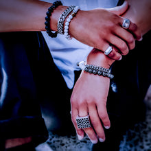 Load image into Gallery viewer, Teuila Fatupaito silver Ring black hand model
