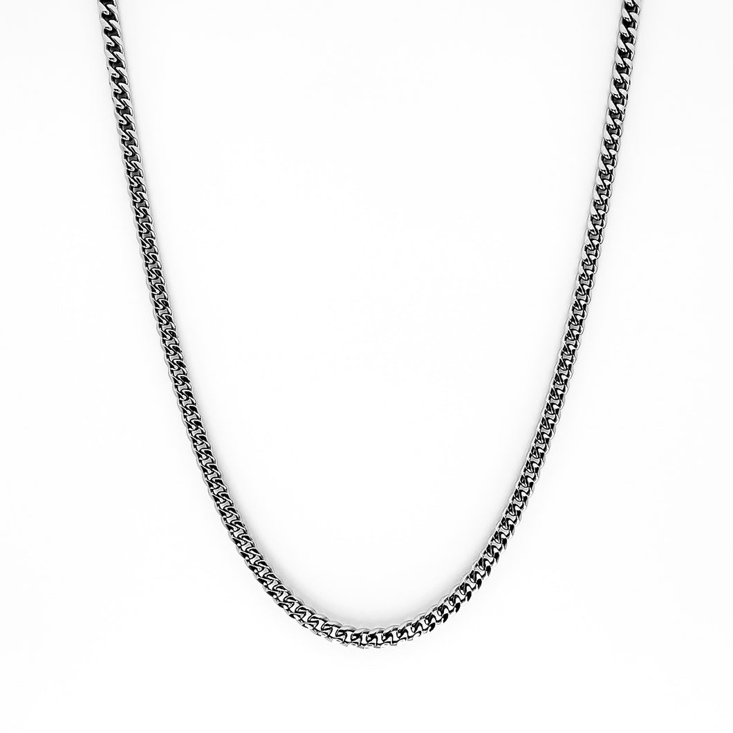 6mm Silver Cuban Link Chain Necklace