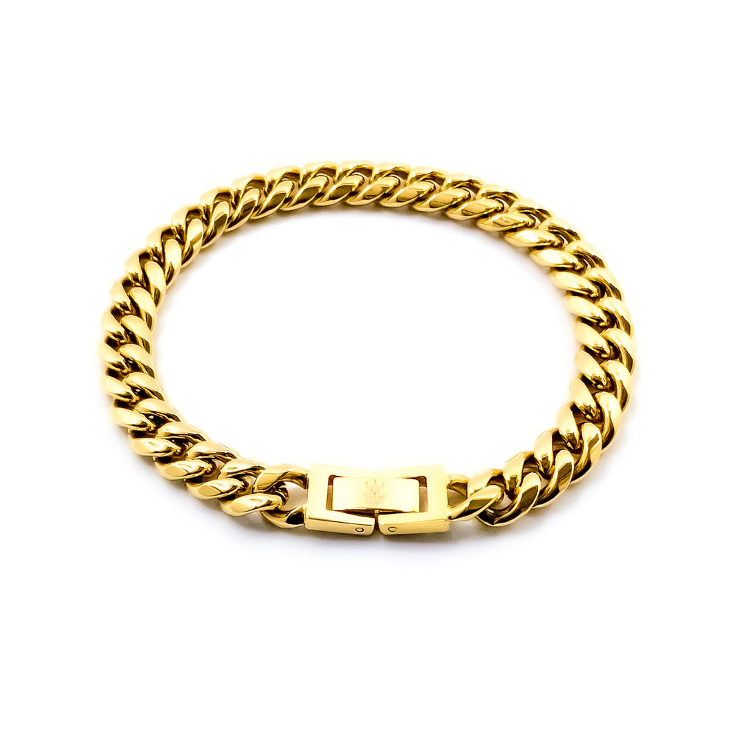 8mm Gold Cuban Link Bracelet